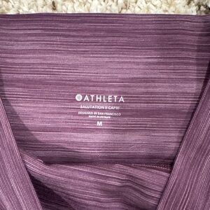 Athleta Lavender Striped leggings capri size medium